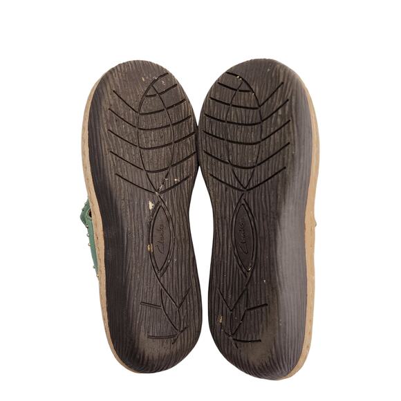 Clarks Artisan Womens Amaya Trong Leather Embellished Sandals Size 9 Green - Picture 9 of 9